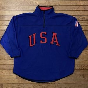 Women’s Sport Venezia 18/20 2X Blue Fleece Pullover USA Sweatshirt Quarter Zip
